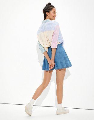 Женские юбки American Eagle AE Denim Pleated Skirt — фото 2