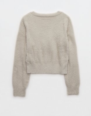 Aerie Fuzzy Cropped Cardigan