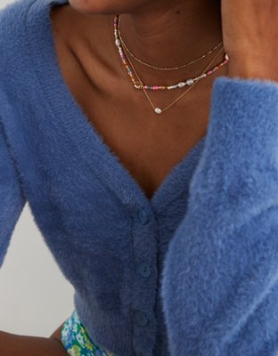 Женские кардиганы Aerie Fuzzy Cropped Cardigan — фото 3