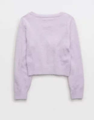 Aerie Fuzzy Cropped Cardigan