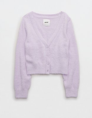 Aerie Fuzzy Cropped Cardigan