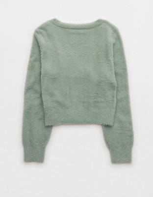Aerie Fuzzy Cropped Cardigan