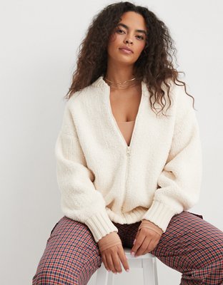 Fleece on sale sherpa cardigan