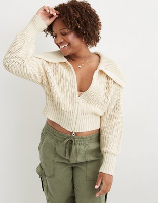 Double zipper cardigan sale