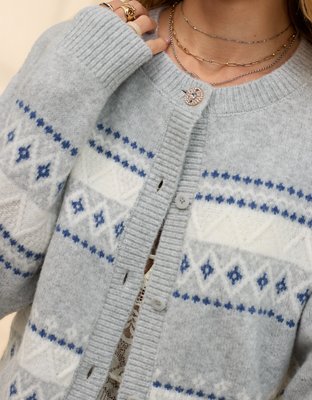 Aerie Unreal Fairisle Cardigan