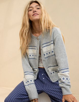 Aerie Unreal Fairisle Cardigan