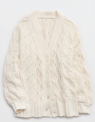 Aerie Oversized Cable Cardigan