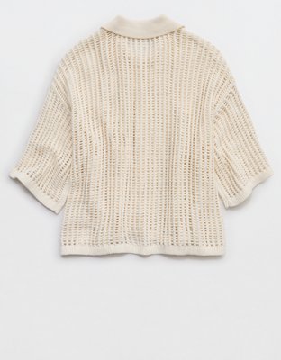 Aerie Short Sleeve Polo Sweater