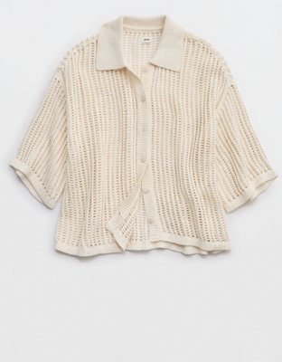 Aerie Short Sleeve Polo Sweater