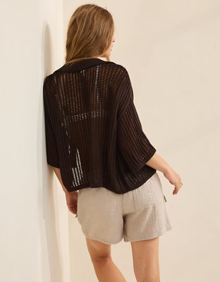 Aerie Short Sleeve Polo Sweater