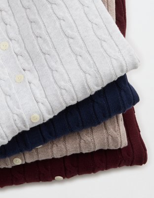 Aerie Cotton Cable Cardigan