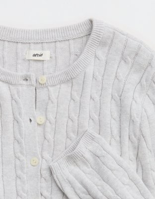 Aerie Cotton Cable Cardigan