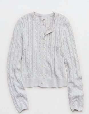 Aerie Cotton Cable Cardigan