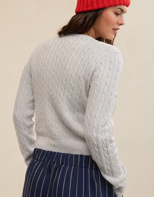Aerie Cotton Cable Cardigan
