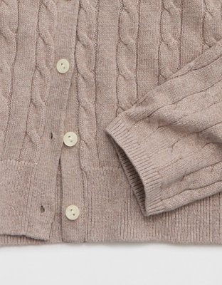 Aerie Cotton Cable Cardigan