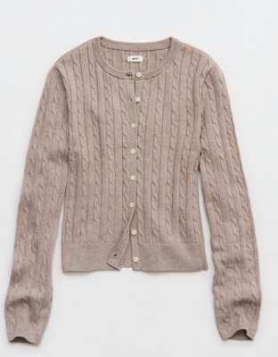 Aerie Cotton Cable Cardigan