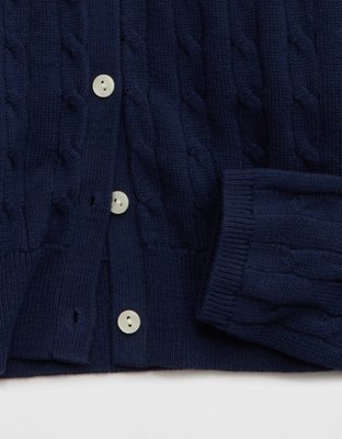 Aerie Cotton Cable Cardigan