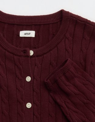 Aerie Cotton Cable Cardigan