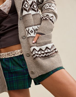 Aerie Fairisle Cabin Cardigan