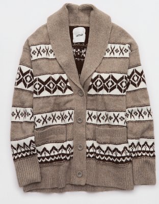 Aerie Fairisle Cabin Cardigan