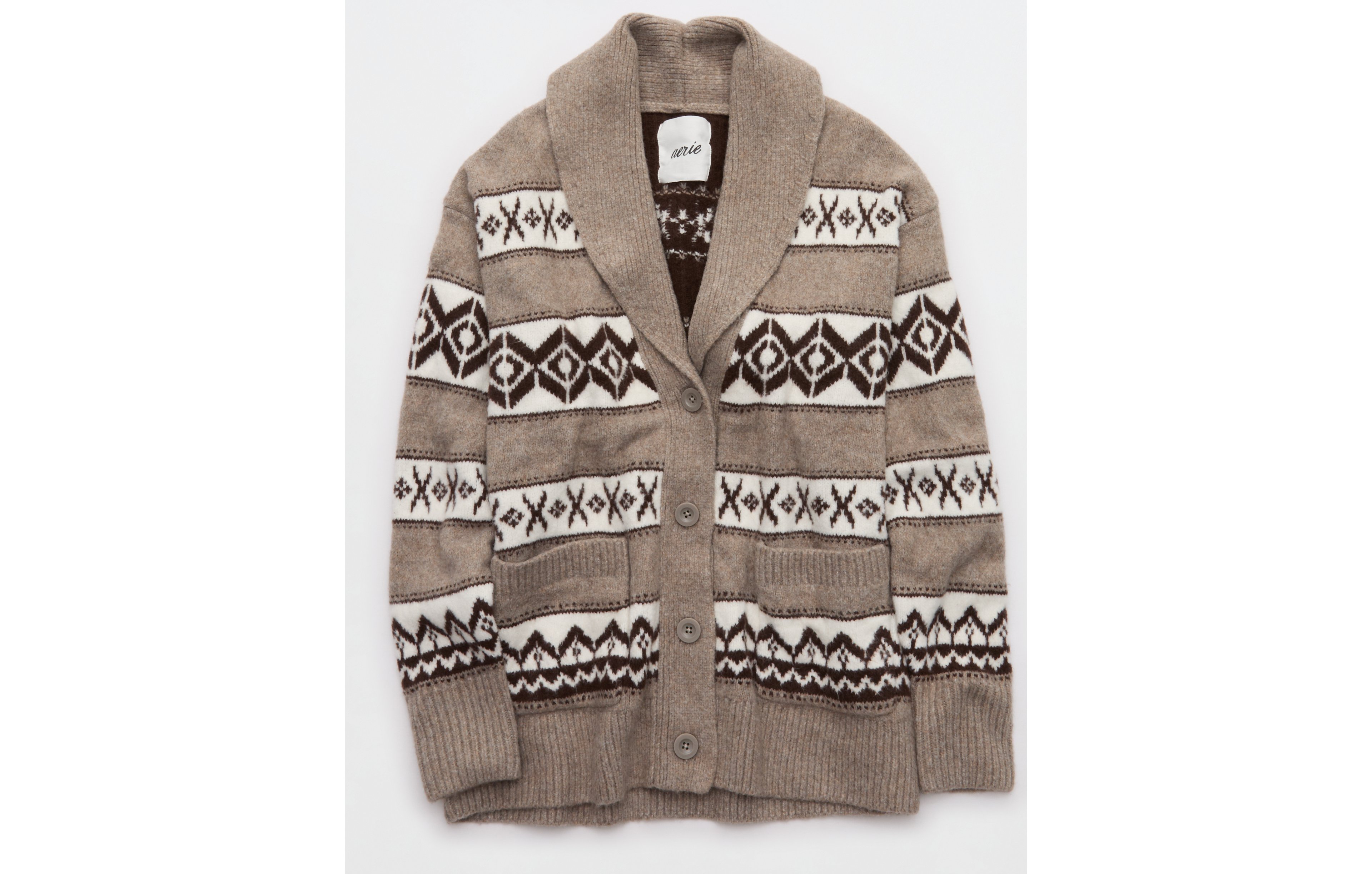 Aerie Fairisle Cabin Cardigan