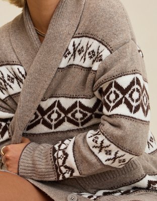Aerie Fairisle Cabin Cardigan