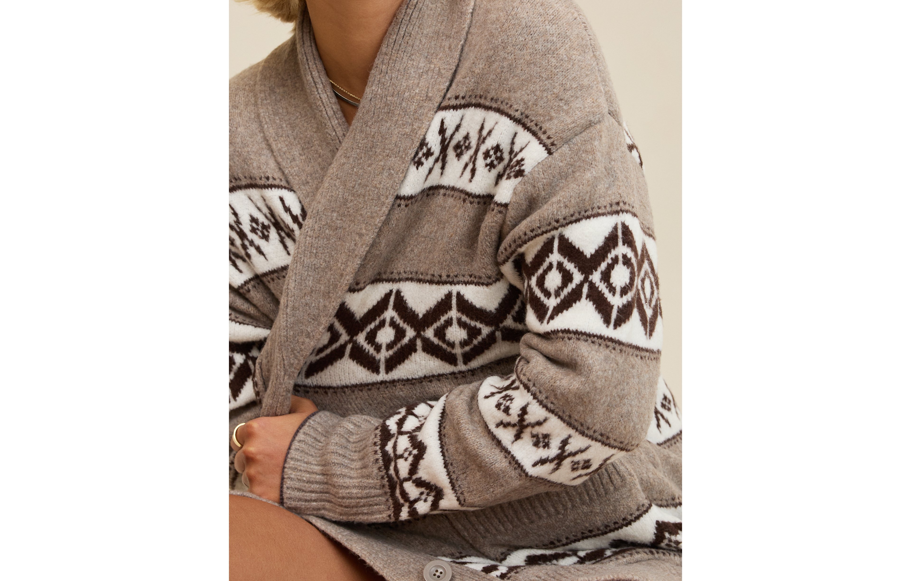 Aerie Fairisle Cabin Cardigan