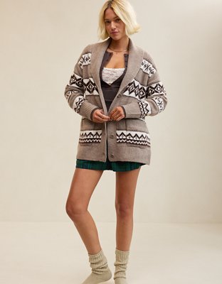 Aerie Fairisle Cabin Cardigan
