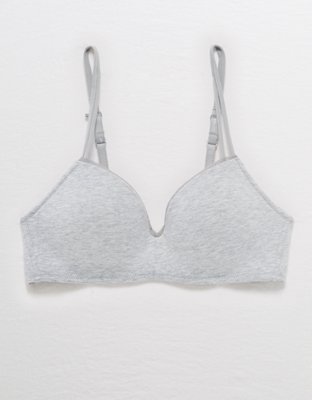 GORGEOUS Grey cotton push-up bra