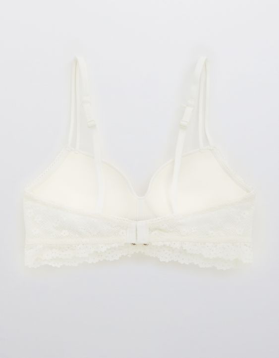 Aerie Real Happy Wireless Push Up Lace Bra