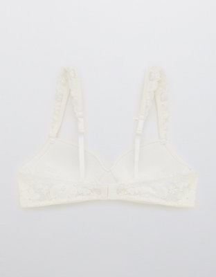 Aerie Real Happy Wireless Push Up Retro Lace Bra