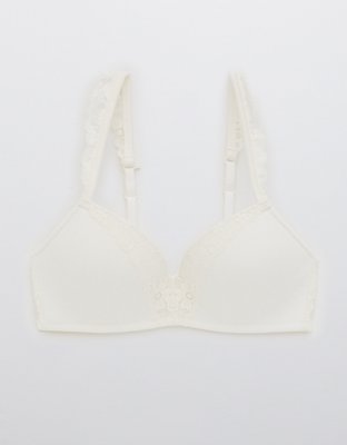 Aerie Real Happy Wireless Push Up Retro Lace Bra
