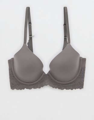 Aerie Real Happy Wireless Push Up Bluegrass Lace Bra