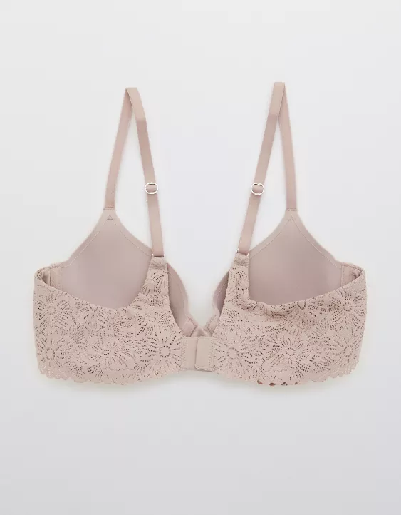 Aerie Real Sunnie Full Coverage Lightly Lined Blossom Lace Trim Bra