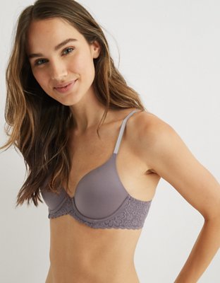 Aerie Bra 34B Sunnie Pushup Padded Solid Gray Underwire