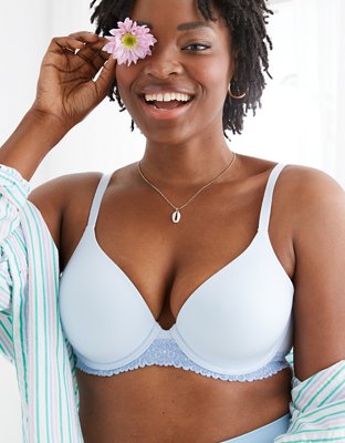 Shop Aerie Real Sunnie Full Coverage Lightly Lined Blossom Lace Trim Bra  online