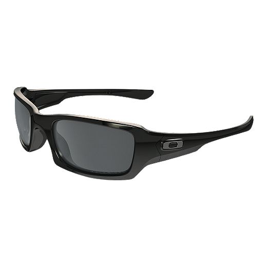 Oakley Fives Squared Polarized Sunglasses- Polished Black with Black  Iridium Lenses 