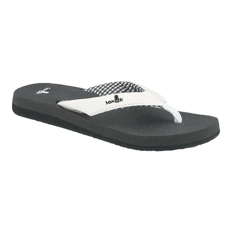 Sanuk Women's Yoga Mat Flip Flops - White/Black | Atmosphere.ca