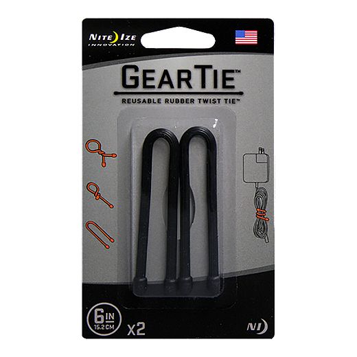 Nite Ize 6" Gear Tie - 2 Pack Black