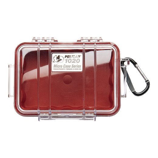 Pelican 1020 Micro Case - Red/Clear