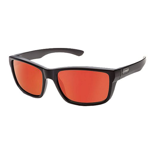 Suncloud Mayor Matte Black Red Mirror Polarized Sunglasses