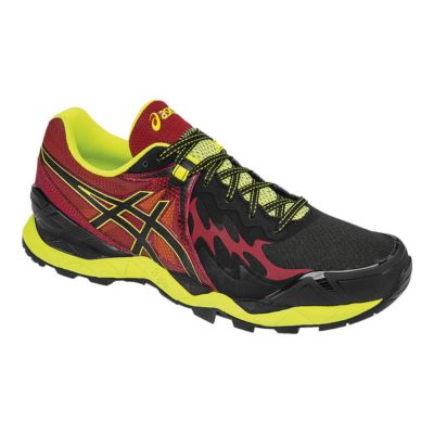 ASICS Men's Gel Fuji Endurance Trail Running Shoes - Black/Red/Lime Green |  Atmosphere.ca