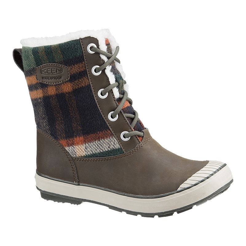 Keen Women's Elsa Waterproof Winter Boots - Brown/Green Plaid | Atmosphere.ca