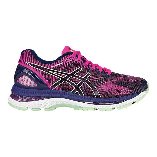 ASICS Women's Gel Nimbus 19 Running Shoes - Berry Pink/Purple/Mint ...