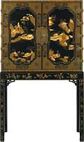 George III Oriental Lacquer Cabinet