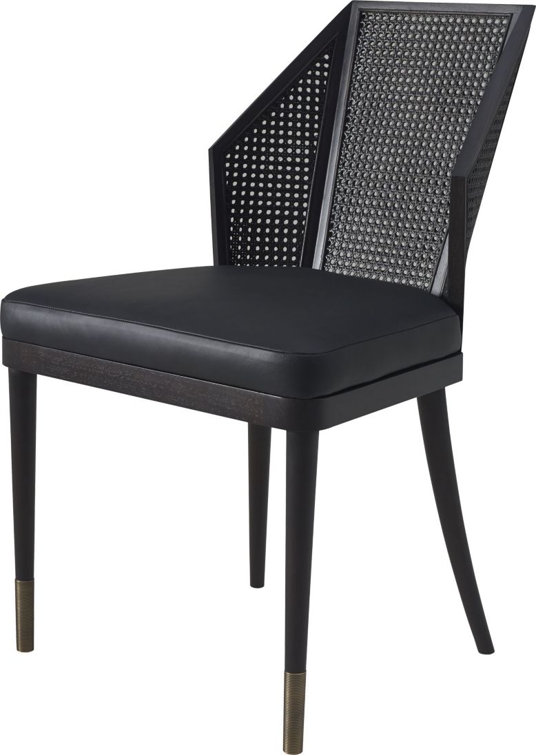 Baker / McGuire Modern Black Danish Cord Lansing Side Chair