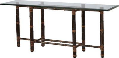 Console Table with Six Legs in Black Bamboo