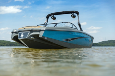 water level view of the front of the WTSurf wake boat