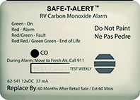 CO ALARM WHT SURFACE 12V HARD WIRED, MARINE USE