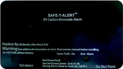 CARBON MONOXIDE ALARM BLACK 5 YEAR SEALED LITHIUM BATTERY